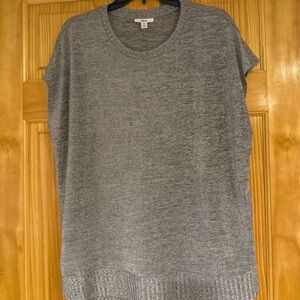Bar III Heather Gray Short Sleeve Crew Neck Sweater NWOT